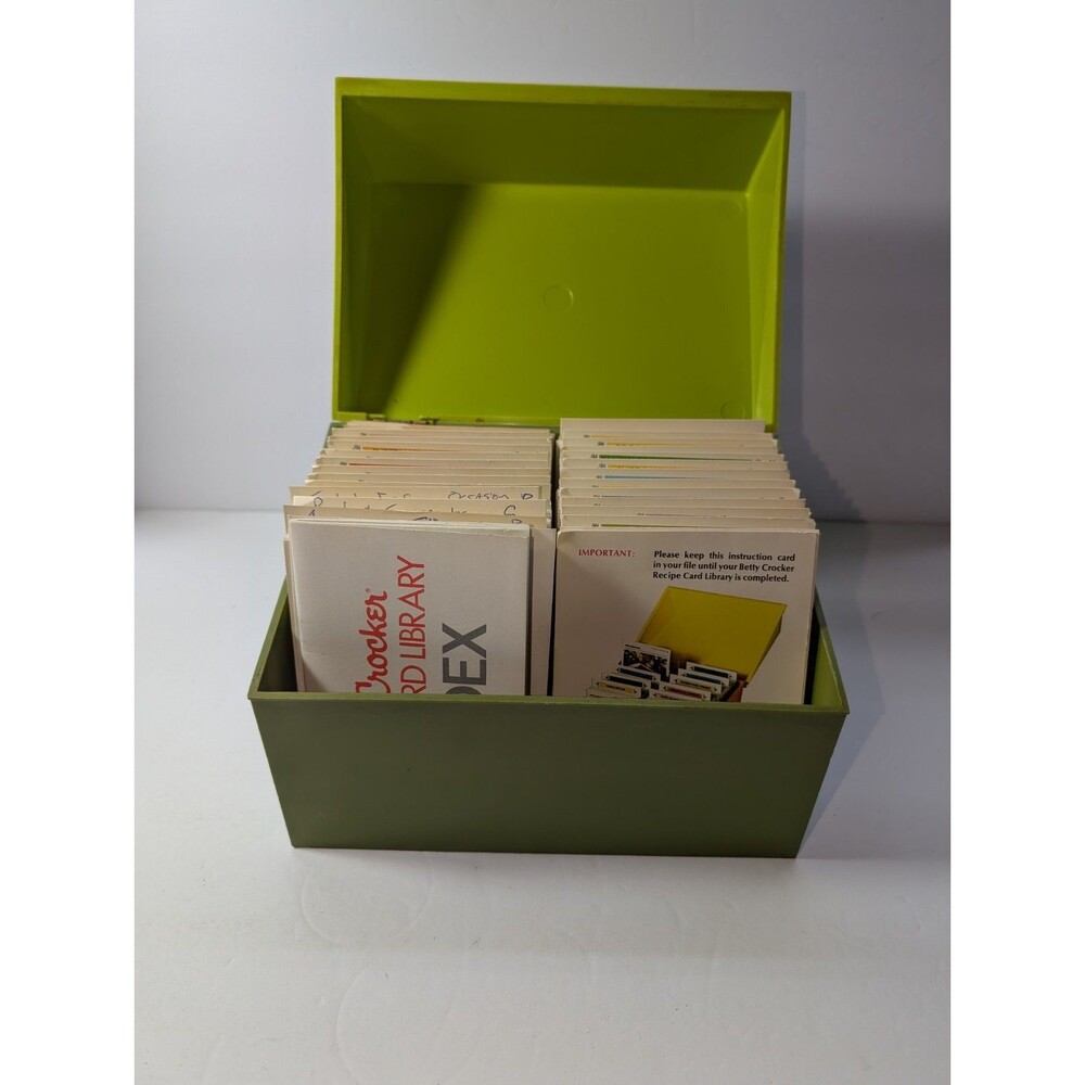 Vintage Betty Crocker Recipe Card Library Box 1971 Complete Set Dividers Retro